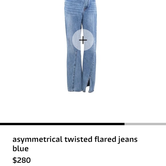 Ann Andelman asymmetrical twisted flared jeans lizard patch denim in blue - Picture 8 of 8